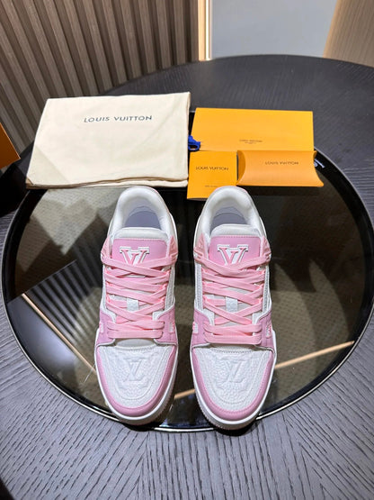 LV TRAINER PINK WHITE