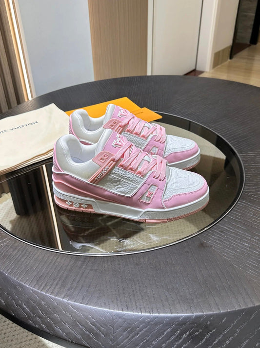 LV TRAINER PINK WHITE